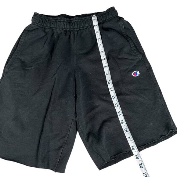 Champion Sweat Shorts Men's Black Size Small Pockets Lounge Wear Comfy Cut Off - Picture 7 of 8